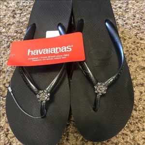Women’s Havaiana wedge flip flops (black)